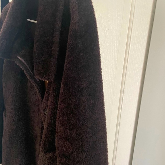 Beautiful soft pea coat burgundy brown - Picture 1 of 4